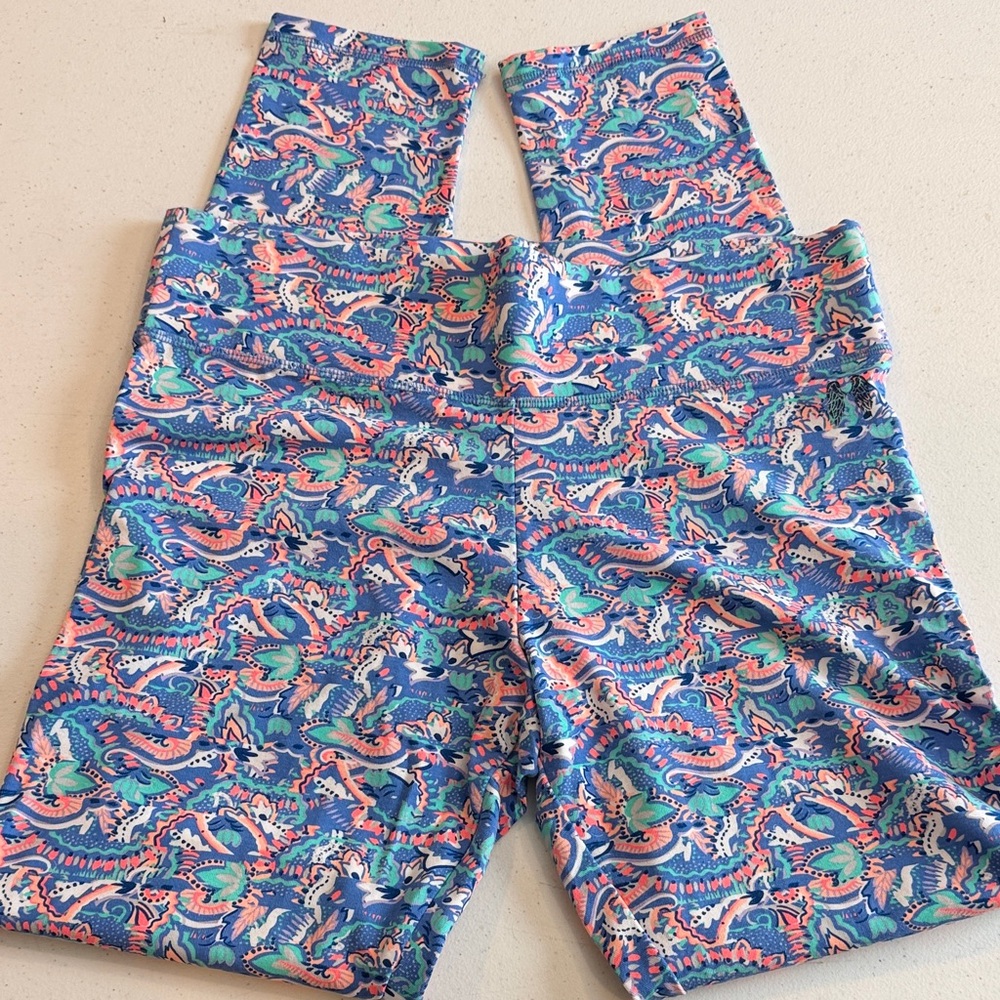 Victoria's Secret NWOT Blue/Coral Print Leggings